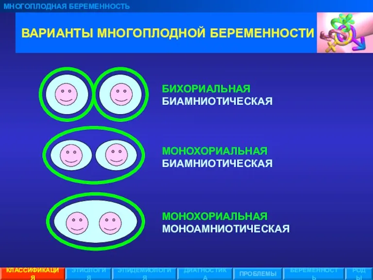 ВАРИАНТЫ МНОГОПЛОДНОЙ БЕРЕМЕННОСТИ МНОГОПЛОДНАЯ БЕРЕМЕННОСТЬ ЭТИОЛОГИЯ ЭПИДЕМИОЛОГИЯ ПРОБЛЕМЫ БЕРЕМЕННОСТЬ РОДЫ