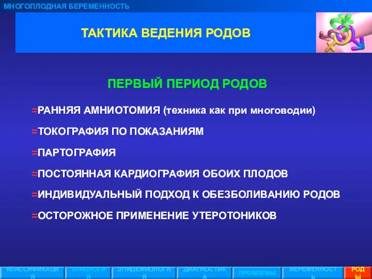 ТАКТИКА ВЕДЕНИЯ РОДОВ МНОГОПЛОДНАЯ БЕРЕМЕННОСТЬ ЭТИОЛОГИЯ ЭПИДЕМИОЛОГИЯ ПРОБЛЕМЫ БЕРЕМЕННОСТЬ РОДЫ