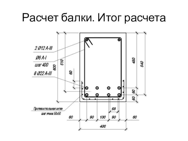 Расчет балки. Итог расчета