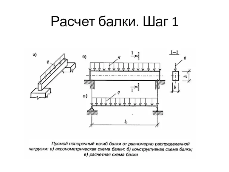 Расчет балки. Шаг 1