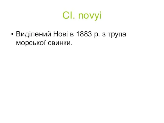 СІ. novyi Виділений Нові в 1883 p. з трупа морської свинки.