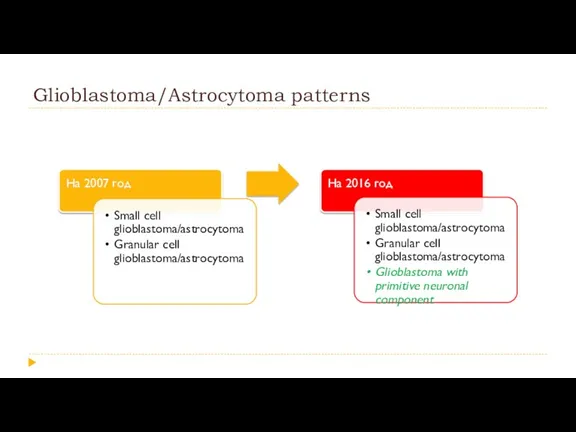 Glioblastoma/Astrocytoma patterns