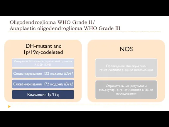 Oligodendroglioma WHO Grade II/ Anaplastic oligodendroglioma WHO Grade III
