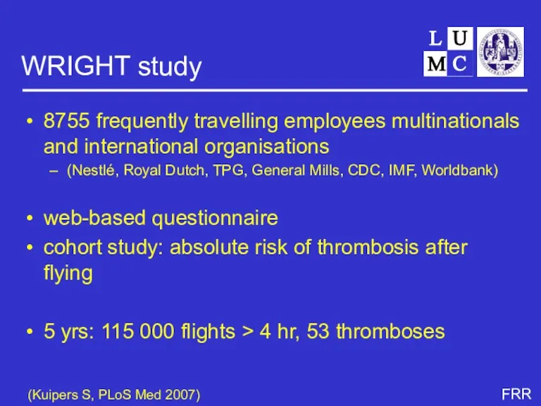 WRIGHT study 8755 frequently travelling employees multinationals and international organisations