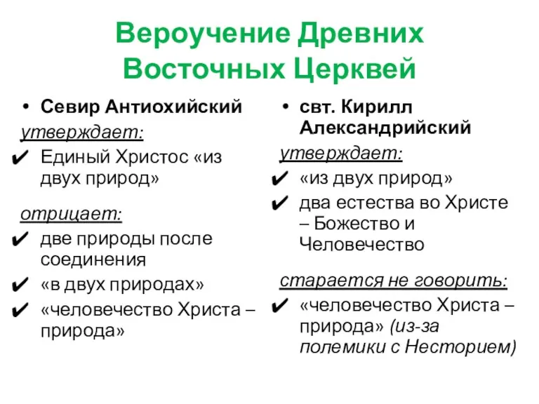 Вероучение Древних Восточных Церквей Севир Антиохийский утверждает: Единый Христос «из