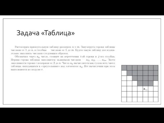 Задача «Таблица»