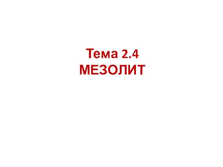 Тема 2.4 МЕЗОЛИТ