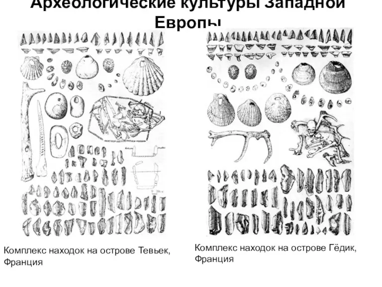 Археологические культуры Западной Европы Комплекс находок на острове Гёдик, Франция Комплекс находок на острове Тевьек, Франция