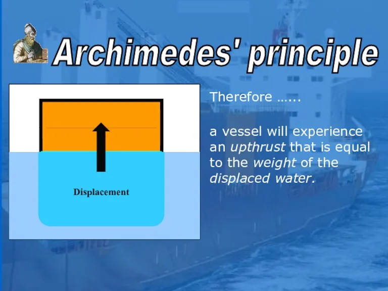 a vessel will experience an upthrust that is equal to