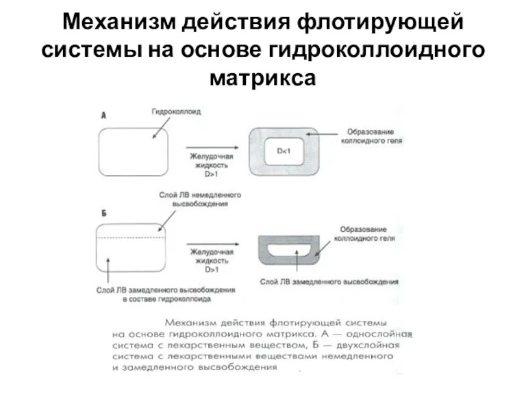 Механизм действия флотирующей системы на основе гидроколлоидного матрикса