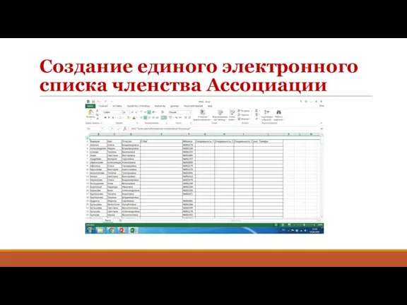 Создание единого электронного списка членства Ассоциации