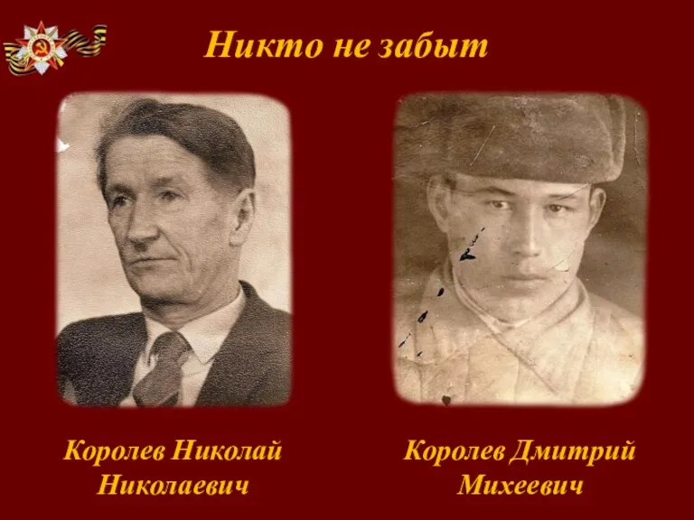 Никто не забыт Королев Николай Николаевич Королев Дмитрий Михеевич