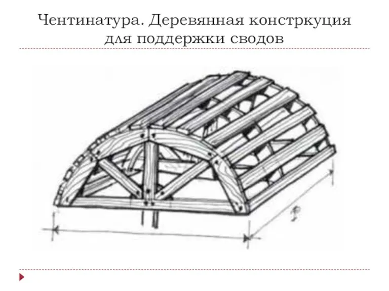 Чентинатура. Деревянная констркуция для поддержки сводов