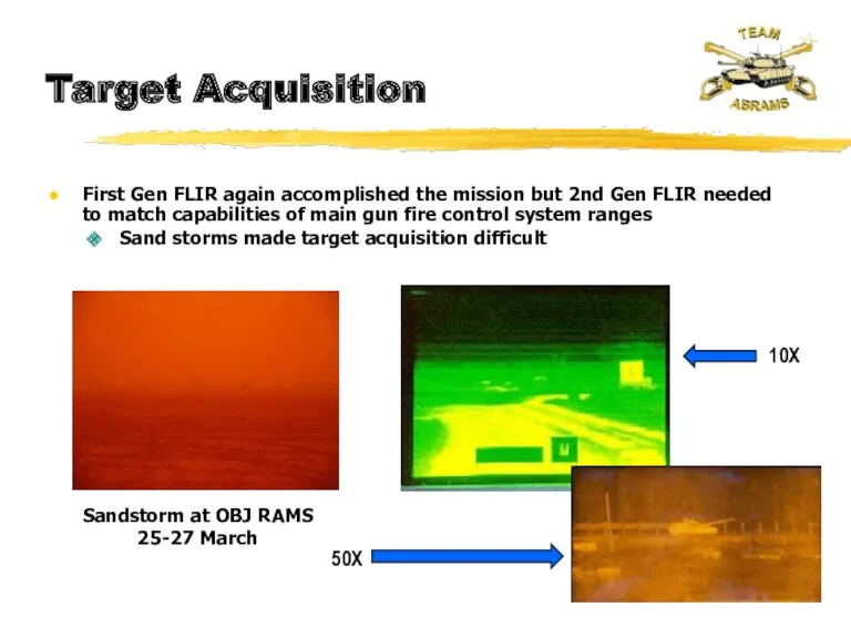 Target Acquisition First Gen FLIR again accomplished the mission but