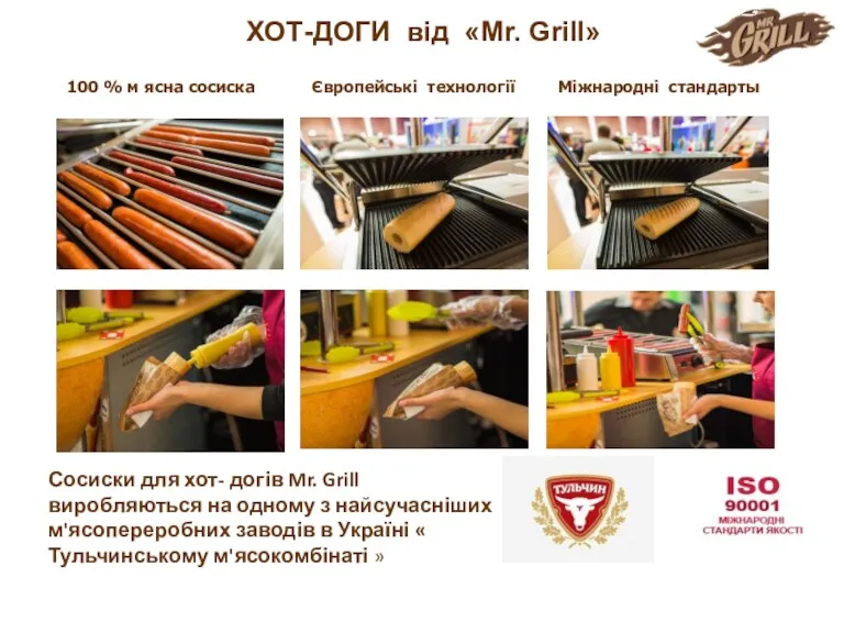 ХОТ-ДОГИ від «Mr. Grill» 100 % м ясна сосиска Європейські