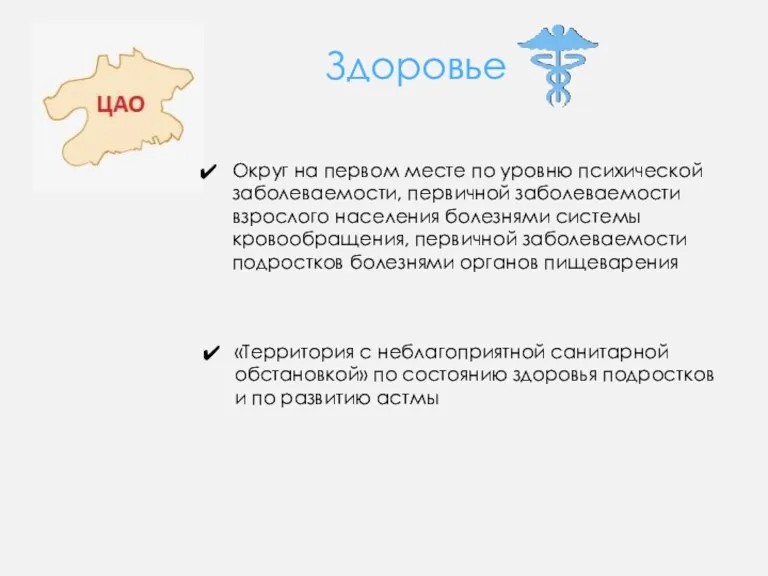 Здоровье Округ на первом месте по уровню психической заболеваемости, первичной