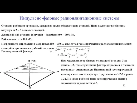 Импульсно-фазовые радионавигационные системы Станции работают группами, каждая из групп образует