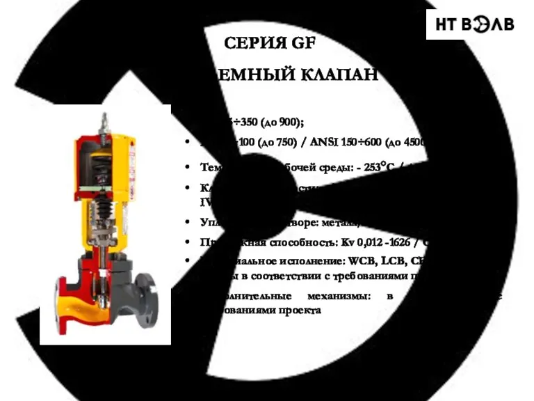 СЕРИЯ GF ПОДЪЕМНЫЙ КЛАПАН DN 15÷350 (до 900); PN 16÷100