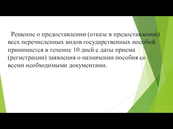 Решение о предоставлении (отказе в предоставлении) всех перечисленных видов государственных