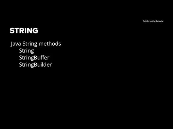 STRING Java String methods String StringBuffer StringBuilder