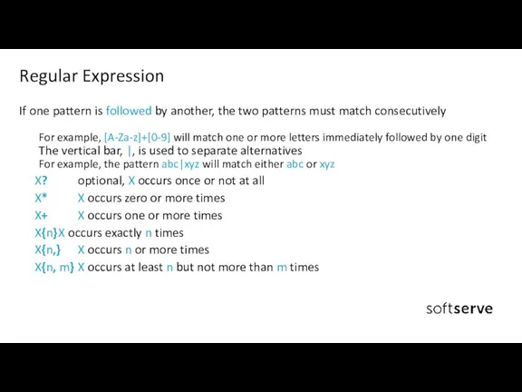 If one pattern is followed by another, the two patterns