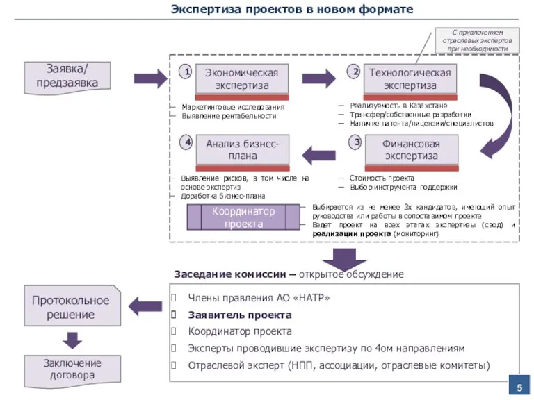 Экспертиза проектов в новом формате Экономическая экспертиза Заявка/ предзаявка 1