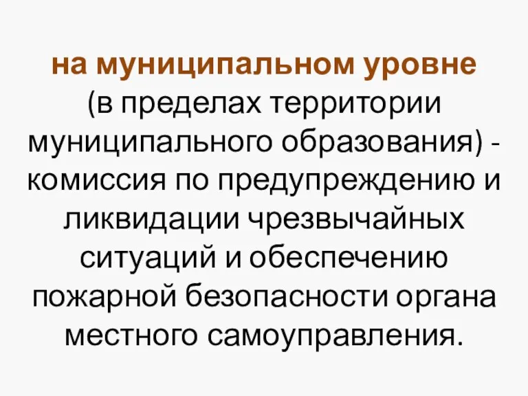 на муниципальном уровне (в пределах территории муниципального образования) - комиссия