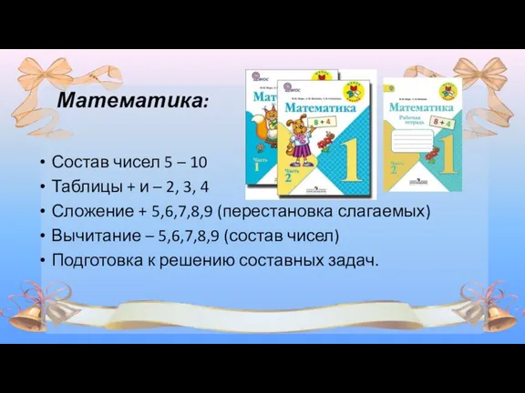 Математика: Состав чисел 5 – 10 Таблицы + и –