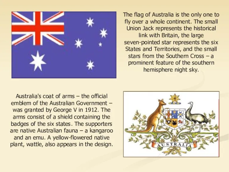 Australia's coat of arms – the official emblem of the Australian Government –