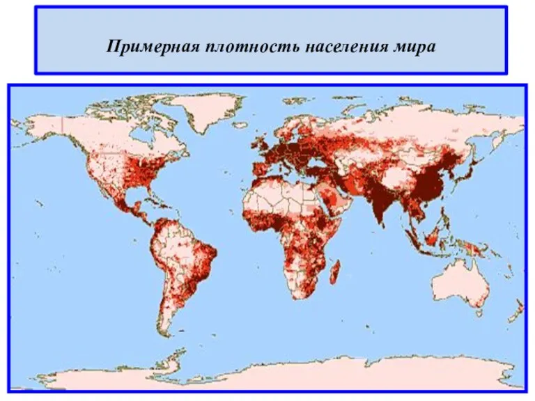 Примерная плотность населения мира