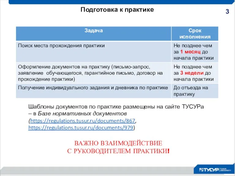 Подготовка к практике 3 ВАЖНО ВЗАИМОДЕЙСТВИЕ С РУКОВОДИТЕЛЕМ ПРАКТИКИ! Шаблоны