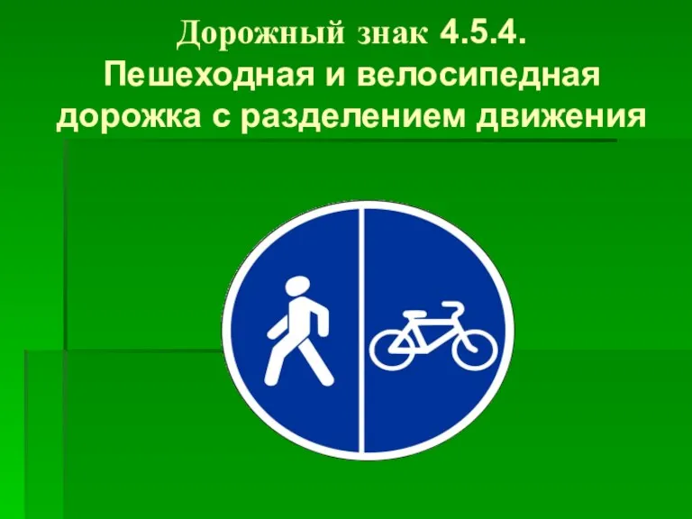 Дорожный знак 4.5.4. Пешеходная и велосипедная дорожка с разделением движения