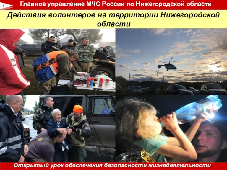 Действия волонтеров на территории Нижегородской области 8 Главное управление МЧС