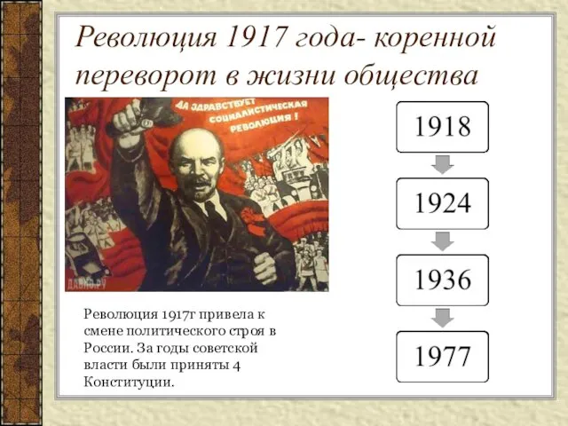 Революция 1917 года- коренной переворот в жизни общества Революция 1917г