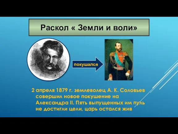 2 апреля 1879 г. землеволец А. К. Соловьев совершил новое