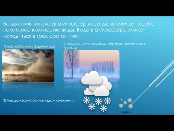 Воздух нижних слоев атмосферы всегда заключает в себе некоторое количество