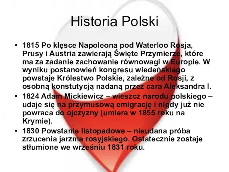 Historia Polski 1815 Po klęsce Napoleona pod Waterloo Rosja, Prusy