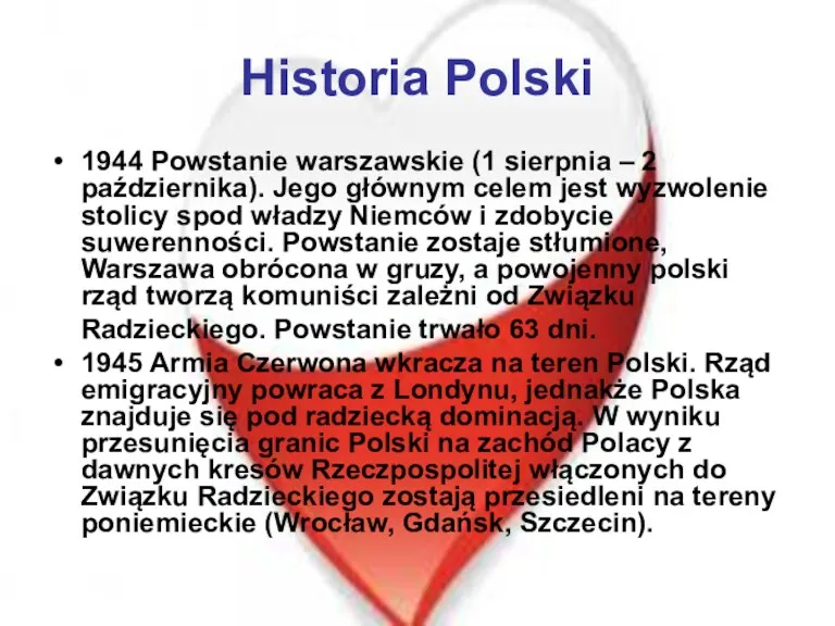 Historia Polski 1944 Powstanie warszawskie (1 sierpnia – 2 października).