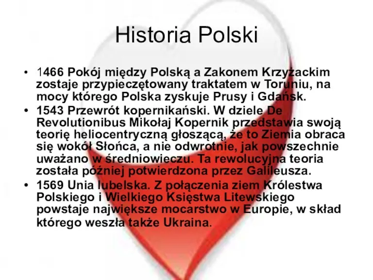 Historia Polski 1466 Pokój między Polską a Zakonem Krzyżackim zostaje