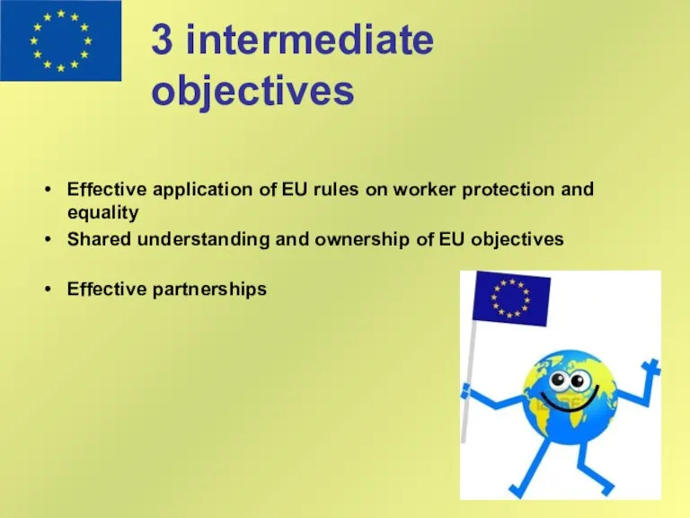 3 intermediate objectives Effective application of EU rules on worker