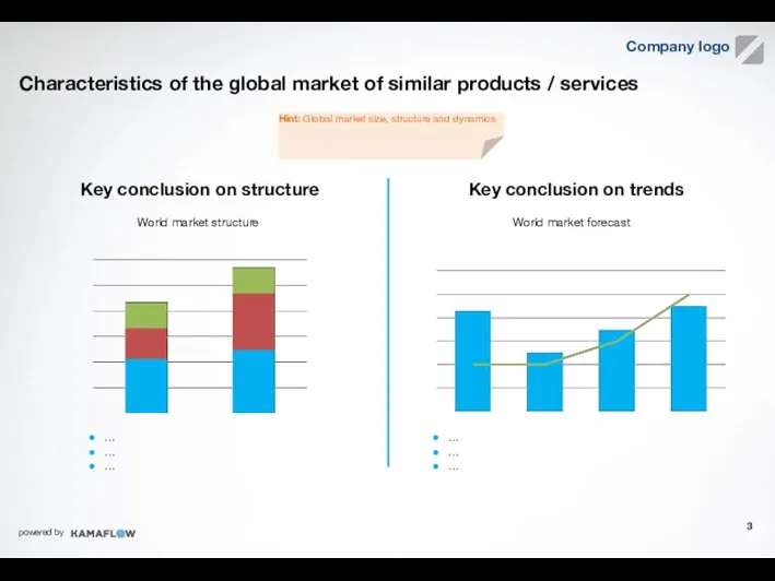 Characteristics of the global market of similar products / services Key conclusion on