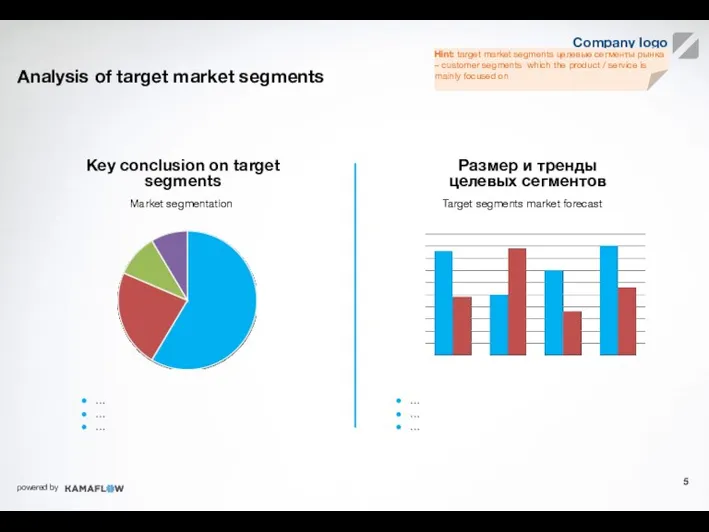 Analysis of target market segments Key conclusion on target segments Market segmentation Размер