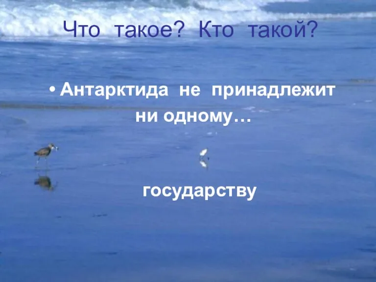 Антарктида не принадлежит ни одному… государству Что такое? Кто такой?