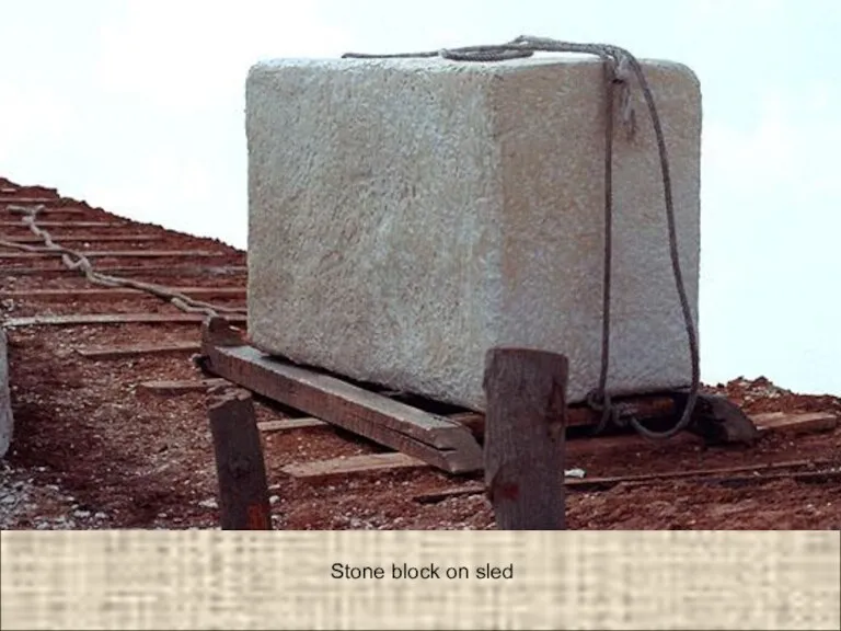 Stone block on sled