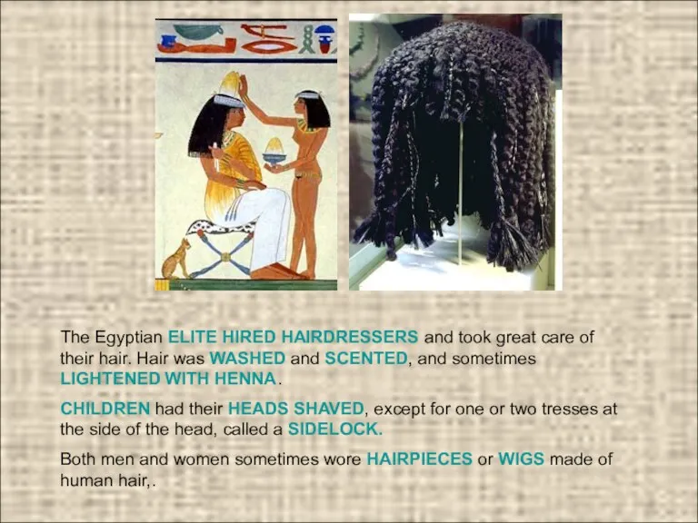 The Egyptian ELITE HIRED HAIRDRESSERS and took great care of