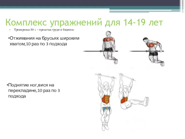 Комплекс упражнений для 14-19 лет Тренировка № 1 – прокачка