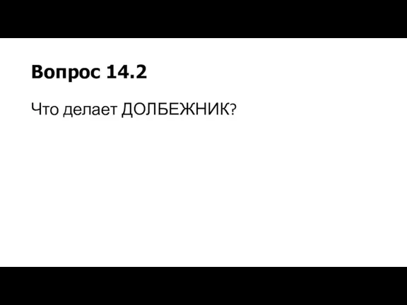 Вопрос 14.2 Что делает ДОЛБЕЖНИК?