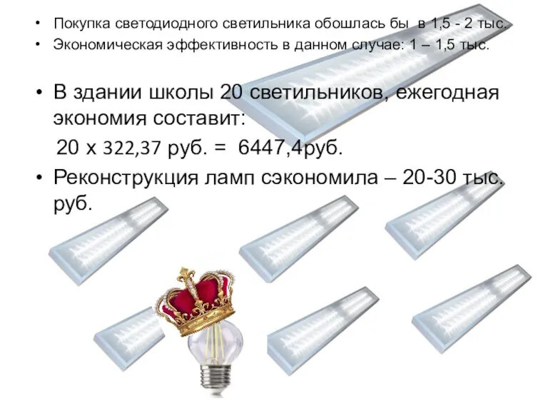 Покупка светодиодного светильника обошлась бы в 1,5 - 2 тыс.