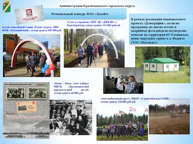 Администрация Краснокамского городского округа Региональный конкурс ПАО «Лукойл» В рамках