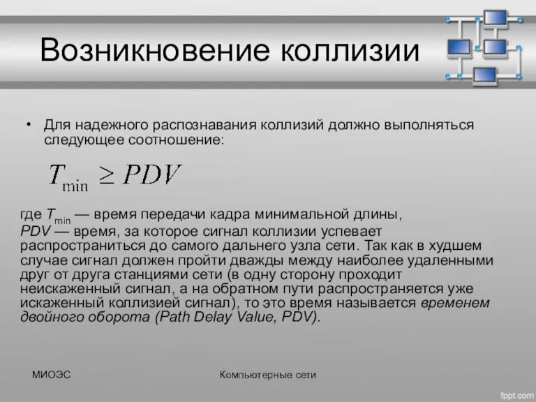 Возникновение коллизии Для надежного распознавания коллизий должно выполняться следующее соотношение: